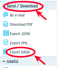 How do I export an invoice to SAGA? - step 3