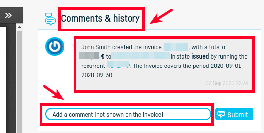 How do I check the history of an invoice? - step 1
