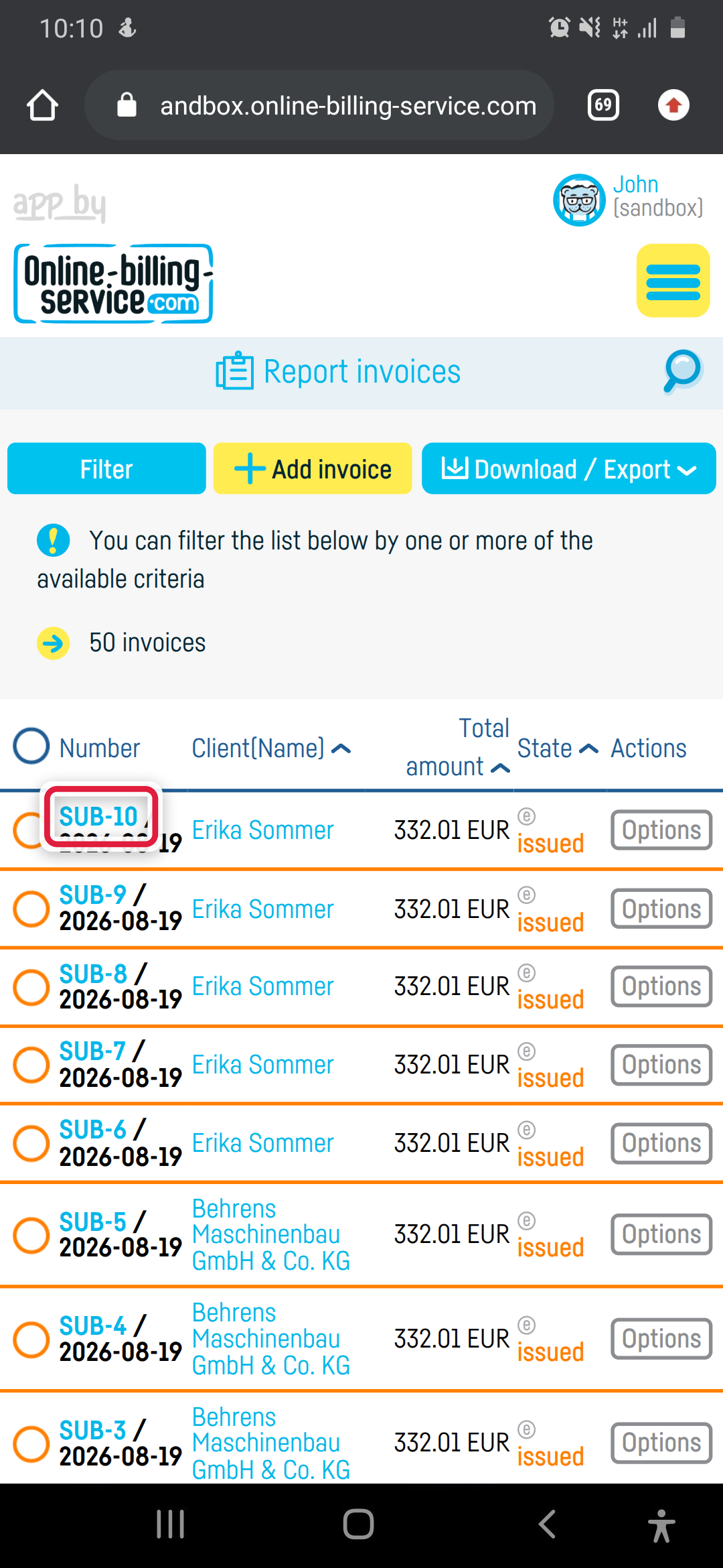 How do I reverse an invoice? - step 2