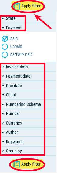 How do I download a group of invoices? - step 1
