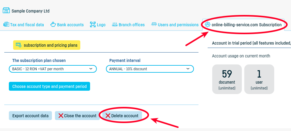 How do I delete my account and associated data? - step 4