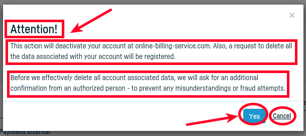 How do I delete my account and associated data? - step 5