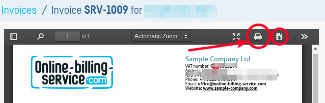 How do I print an invoice? - step 1