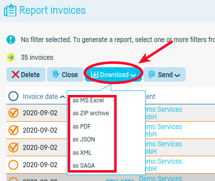 How do I print an invoice? - step 2