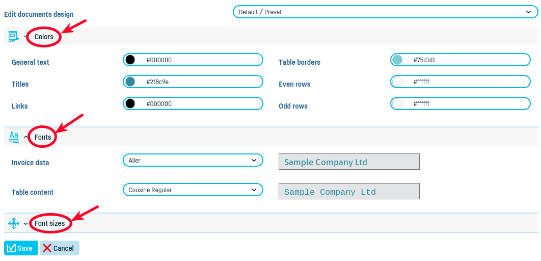 How do I change the appearance of an invoice? - step 4