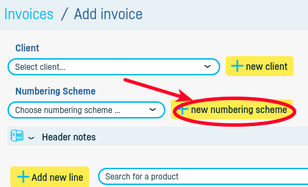 How do I add an invoice numbering scheme? - step 5