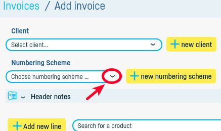 How do I add an invoice numbering scheme? - step 6