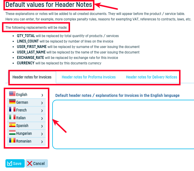 How do I set default invoice values? - step 4