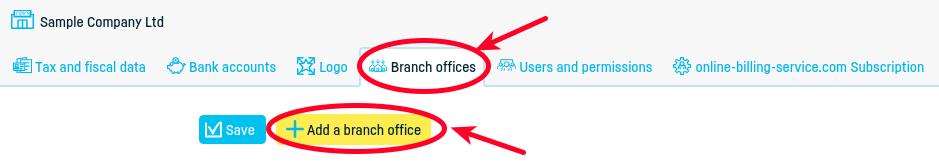 How do I add branch offices? - step 2