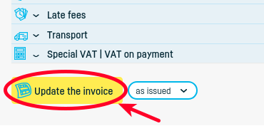 How do I change the data from a saved invoice? - step 3