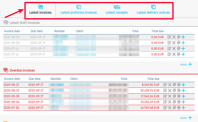 Managing invoices / documents - step 4