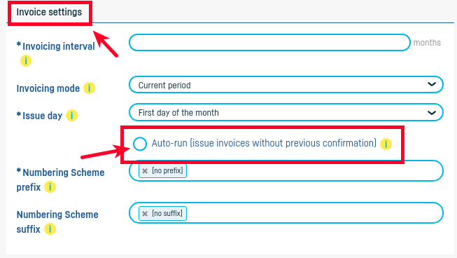 Recurrents that automatically issue invoices - step 2