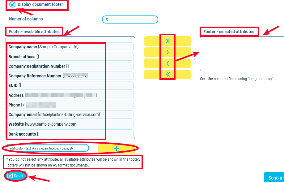 Documents footer - step 3