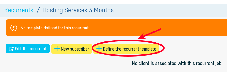How do I define an invoice for a recurrent? - step 2
