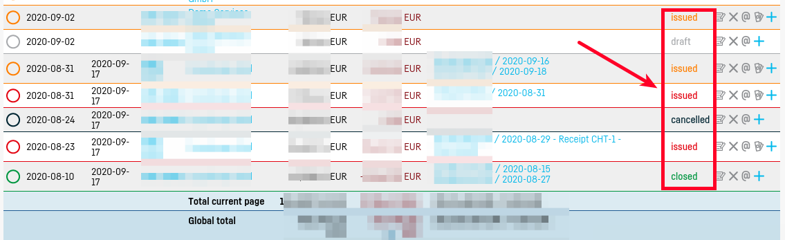 What are the invoice states? - step 1