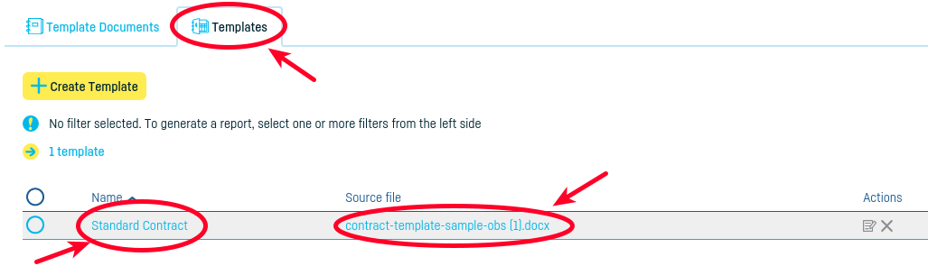 How do I define a standard document template? - step 6