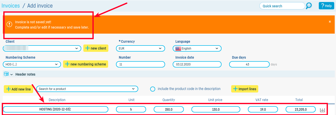 How do I invoice a work log? - step 5