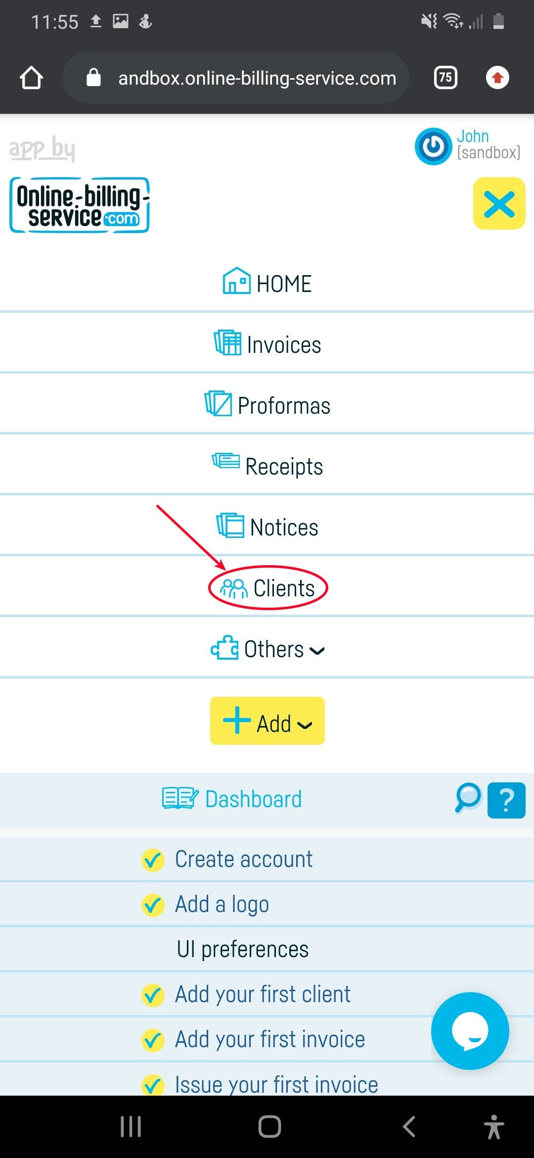 How do I import a clients list? - step 1