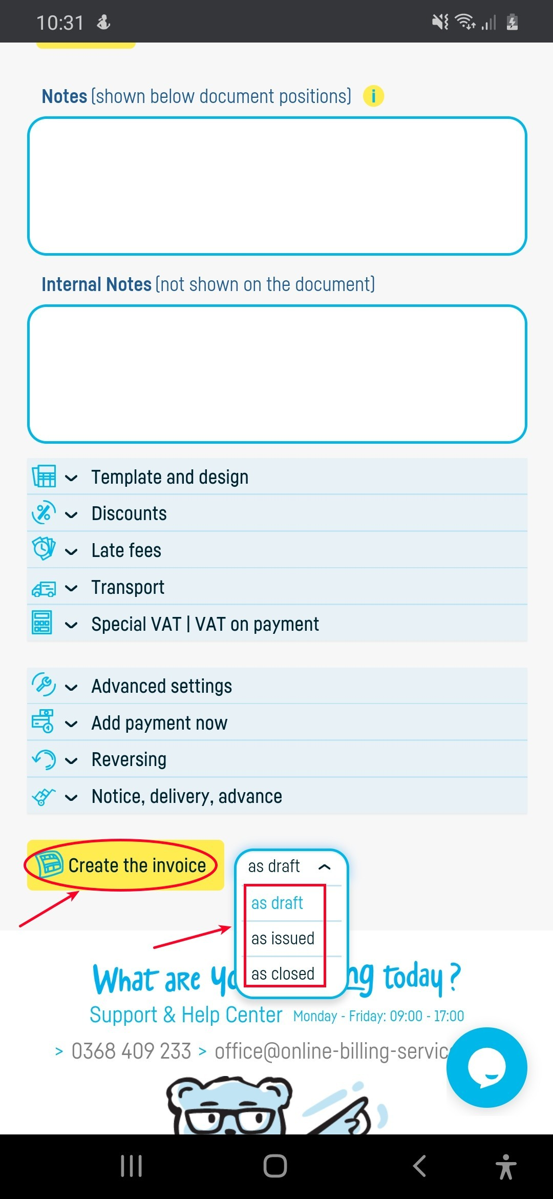 How do I add an invoice? - step 2