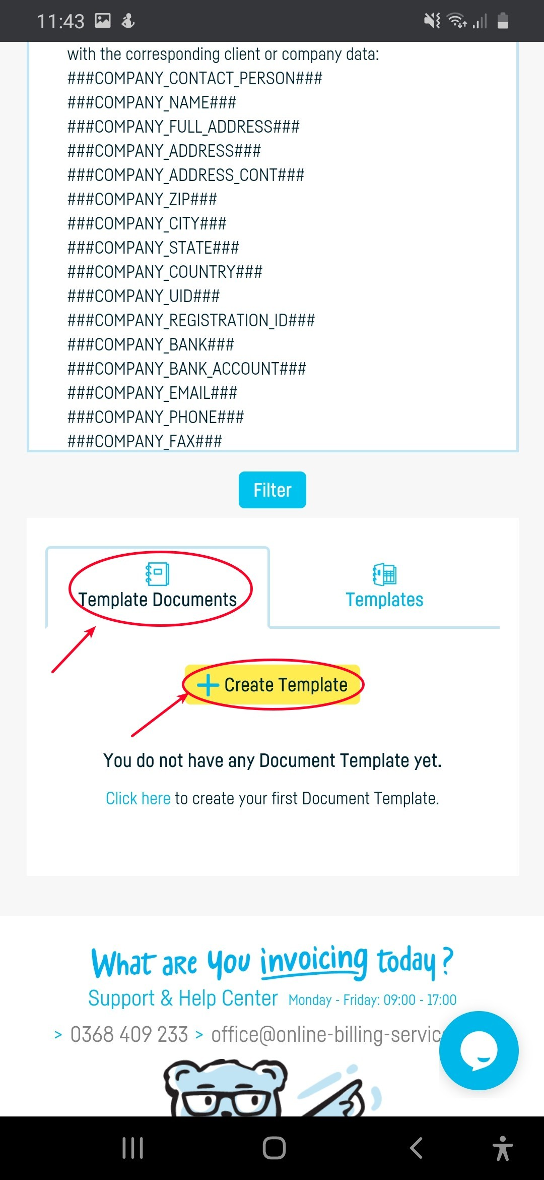Generate a document from a standard document template - step 3