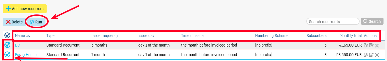 Multiple recurrents running - step 2