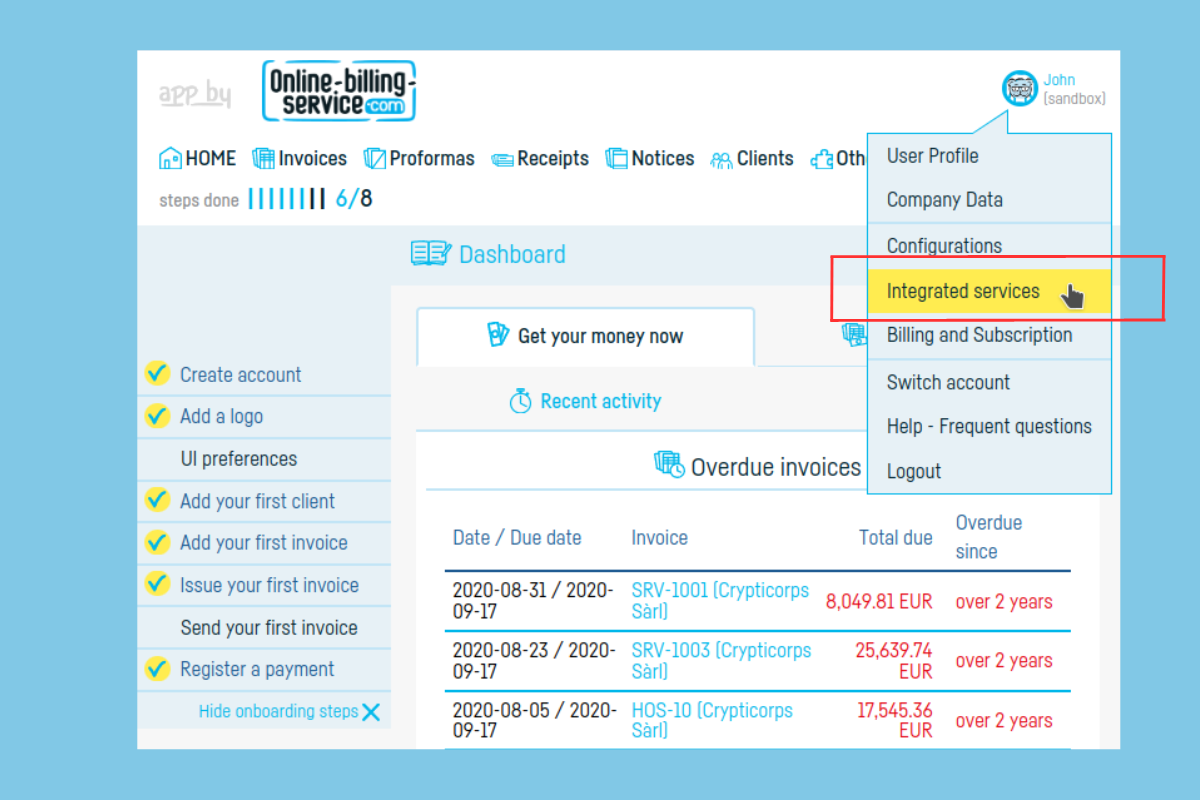 Automatically generate and send invoices from Stripe - step 1