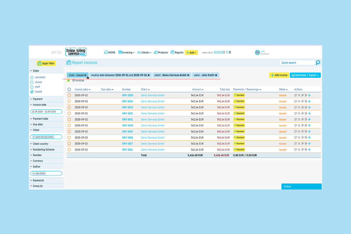 How to use search filters? - step 7