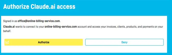 How to connect Claude.ai to online-billing-service.com - step 7