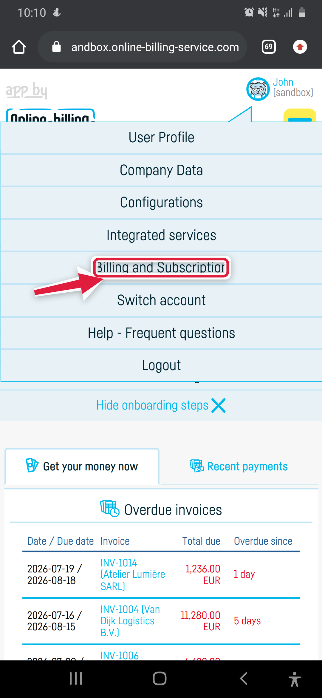 How do I delete my account and associated data? - step 1