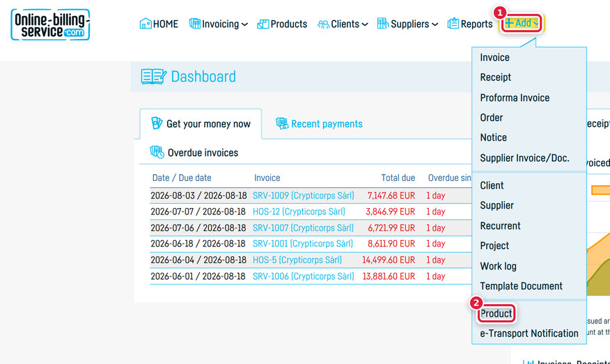 How do I add a new product / service? - step 5